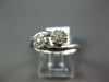 ESTATE .25CT DIAMOND 14KT WHITE GOLD 3D FLOWER CLUSTER CRISS CROSS LOVE RING