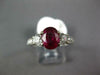 2.90CT DIAMOND & AAA RUBY 14KT WHITE GOLD OVAL & ROUND 3 STONE ENGAGEMENT RING