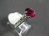 2.90CT DIAMOND & AAA RUBY 14KT WHITE GOLD OVAL & ROUND 3 STONE ENGAGEMENT RING