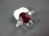 2.90CT DIAMOND & AAA RUBY 14KT WHITE GOLD OVAL & ROUND 3 STONE ENGAGEMENT RING