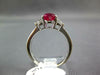 2.90CT DIAMOND & AAA RUBY 14KT WHITE GOLD OVAL & ROUND 3 STONE ENGAGEMENT RING