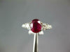 2.90CT DIAMOND & AAA RUBY 14KT WHITE GOLD OVAL & ROUND 3 STONE ENGAGEMENT RING