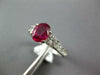 2.90CT DIAMOND & AAA RUBY 14KT WHITE GOLD OVAL & ROUND 3 STONE ENGAGEMENT RING
