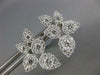 ESTATE LARGE 1.23CT DIAMOND 18KT WHITE GOLD 3D ROUND MULTI LEAF HANGING EARRINGS