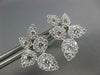 ESTATE LARGE 1.23CT DIAMOND 18KT WHITE GOLD 3D ROUND MULTI LEAF HANGING EARRINGS