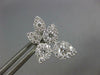 ESTATE LARGE 1.23CT DIAMOND 18KT WHITE GOLD 3D ROUND MULTI LEAF HANGING EARRINGS