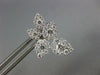 ESTATE LARGE 1.23CT DIAMOND 18KT WHITE GOLD 3D ROUND MULTI LEAF HANGING EARRINGS