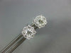 ESTATE .62CT DIAMOND 18K WHITE GOLD CLASSIC SOLITAIRE HALO CLUSTER STUD EARRINGS