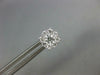 ESTATE .62CT DIAMOND 18K WHITE GOLD CLASSIC SOLITAIRE HALO CLUSTER STUD EARRINGS