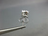 ESTATE .62CT DIAMOND 18K WHITE GOLD CLASSIC SOLITAIRE HALO CLUSTER STUD EARRINGS