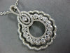 ESTATE .94CT DIAMOND 18KT WHITE GOLD MULTI ROW OPEN FILIGREE TEAR DROP PENDANT