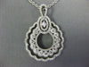 ESTATE .94CT DIAMOND 18KT WHITE GOLD MULTI ROW OPEN FILIGREE TEAR DROP PENDANT