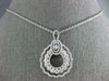 ESTATE .94CT DIAMOND 18KT WHITE GOLD MULTI ROW OPEN FILIGREE TEAR DROP PENDANT