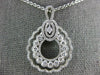 ESTATE .94CT DIAMOND 18KT WHITE GOLD MULTI ROW OPEN FILIGREE TEAR DROP PENDANT