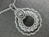 ESTATE .94CT DIAMOND 18KT WHITE GOLD MULTI ROW OPEN FILIGREE TEAR DROP PENDANT