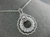 ESTATE .94CT DIAMOND 18KT WHITE GOLD MULTI ROW OPEN FILIGREE TEAR DROP PENDANT