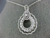 ESTATE .94CT DIAMOND 18KT WHITE GOLD MULTI ROW OPEN FILIGREE TEAR DROP PENDANT