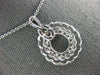 ESTATE .94CT DIAMOND 18KT WHITE GOLD MULTI ROW OPEN FILIGREE TEAR DROP PENDANT