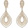 LARGE 1.26CT DIAMOND 18KT ROSE GOLD FILIGREE TEAR DROP CLIP ON HANGING EARRINGS