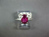 1.34CT DIAMOND & AAA RUBY PLATINUM 3D OVAL & BAGUETTE 3 STONE ENGAGEMENT RING