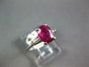 1.34CT DIAMOND & AAA RUBY PLATINUM 3D OVAL & BAGUETTE 3 STONE ENGAGEMENT RING