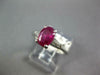 1.34CT DIAMOND & AAA RUBY PLATINUM 3D OVAL & BAGUETTE 3 STONE ENGAGEMENT RING