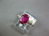 1.34CT DIAMOND & AAA RUBY PLATINUM 3D OVAL & BAGUETTE 3 STONE ENGAGEMENT RING