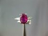 1.34CT DIAMOND & AAA RUBY PLATINUM 3D OVAL & BAGUETTE 3 STONE ENGAGEMENT RING