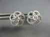ESTATE .68CT DIAMOND 18KT WHITE GOLD 3D CLASSIC FLOWER SOLITAIRE STUD EARRINGS