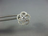ESTATE .68CT DIAMOND 18KT WHITE GOLD 3D CLASSIC FLOWER SOLITAIRE STUD EARRINGS