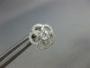 ESTATE .68CT DIAMOND 18KT WHITE GOLD 3D CLASSIC FLOWER SOLITAIRE STUD EARRINGS