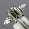 ESTATE 1.0CT DIAMOND 3D PLATINUM CLASSIC BAGUETTE THREE STONE ENGAGEMENT RING