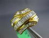 LARGE 4.50CT DIAMOND 18K YELLOW GOLD BAGUETTE MULTI ROW WEDDING ANNIVERSARY RING