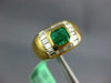 1.20CT DIAMOND & AAA EMERALD 18KT YELLOW GOLD 3D BAGUETTE BEZEL ENGAGEMENT RING