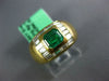 1.20CT DIAMOND & AAA EMERALD 18KT YELLOW GOLD 3D BAGUETTE BEZEL ENGAGEMENT RING