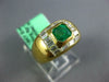 1.20CT DIAMOND & AAA EMERALD 18KT YELLOW GOLD 3D BAGUETTE BEZEL ENGAGEMENT RING