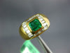 1.20CT DIAMOND & AAA EMERALD 18KT YELLOW GOLD 3D BAGUETTE BEZEL ENGAGEMENT RING