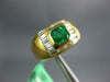 1.20CT DIAMOND & AAA EMERALD 18KT YELLOW GOLD 3D BAGUETTE BEZEL ENGAGEMENT RING