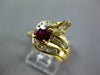 ESTATE WIDE 1.55CT DIAMOND & AAA RUBY 18KT YELLOW GOLD MULTI SHAPE LEAF FUN RING