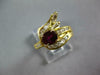 ESTATE WIDE 1.55CT DIAMOND & AAA RUBY 18KT YELLOW GOLD MULTI SHAPE LEAF FUN RING