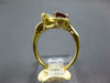 ESTATE WIDE 1.55CT DIAMOND & AAA RUBY 18KT YELLOW GOLD MULTI SHAPE LEAF FUN RING