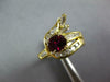 ESTATE WIDE 1.55CT DIAMOND & AAA RUBY 18KT YELLOW GOLD MULTI SHAPE LEAF FUN RING
