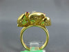 ESTATE .50CT DIAMOND & AAA RUBY 18KT YELLOW GOLD 3D FLOWER HANDCRAFTED FUN RING