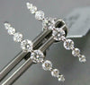ESTATE .60CT DIAMOND 18KT WHITE GOLD CLASSIC JOURNEY ELONGATED BAR FUN EARRINGS