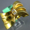 ESTATE LARGE .06CT DIAMOND 18KT YELLOW GOLD 3D CLASSIC HANDCRAFTED BOW RING