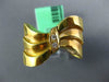 ESTATE LARGE .06CT DIAMOND 18KT YELLOW GOLD 3D CLASSIC HANDCRAFTED BOW RING
