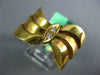 ESTATE LARGE .06CT DIAMOND 18KT YELLOW GOLD 3D CLASSIC HANDCRAFTED BOW RING