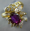 LARGE 2.10CT DIAMOND & AAA AMETHYST 18KT YELLOW GOLD 3D MULTI SHAPE FLOWER RING