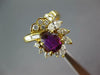 LARGE 2.10CT DIAMOND & AAA AMETHYST 18KT YELLOW GOLD 3D MULTI SHAPE FLOWER RING