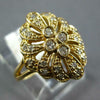 ESTATE WIDE .36CT DIAMOND 14KT YELLOW GOLD 3D FLOWER FILIGREE CLASSIC FUN RING